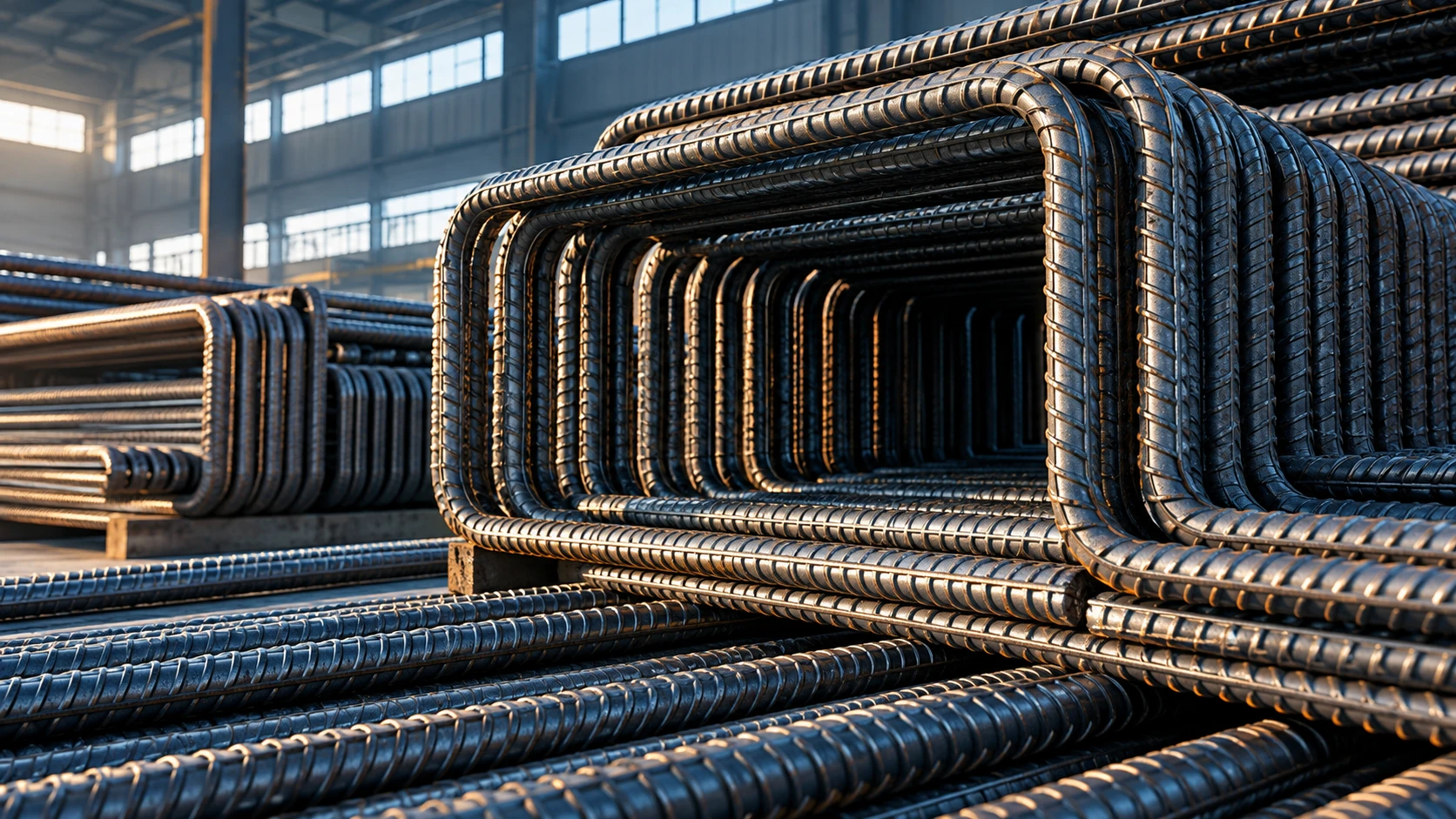Illustration of cut and bent reinforcement steel